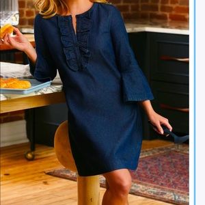 Draper James chambray ruffle dress